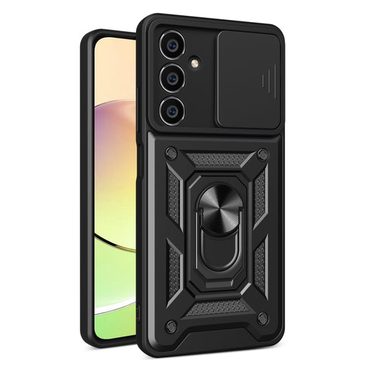 For Samsung Galaxy A05s Sliding Camera Cover Design TPU+PC Phone Case(Black)
