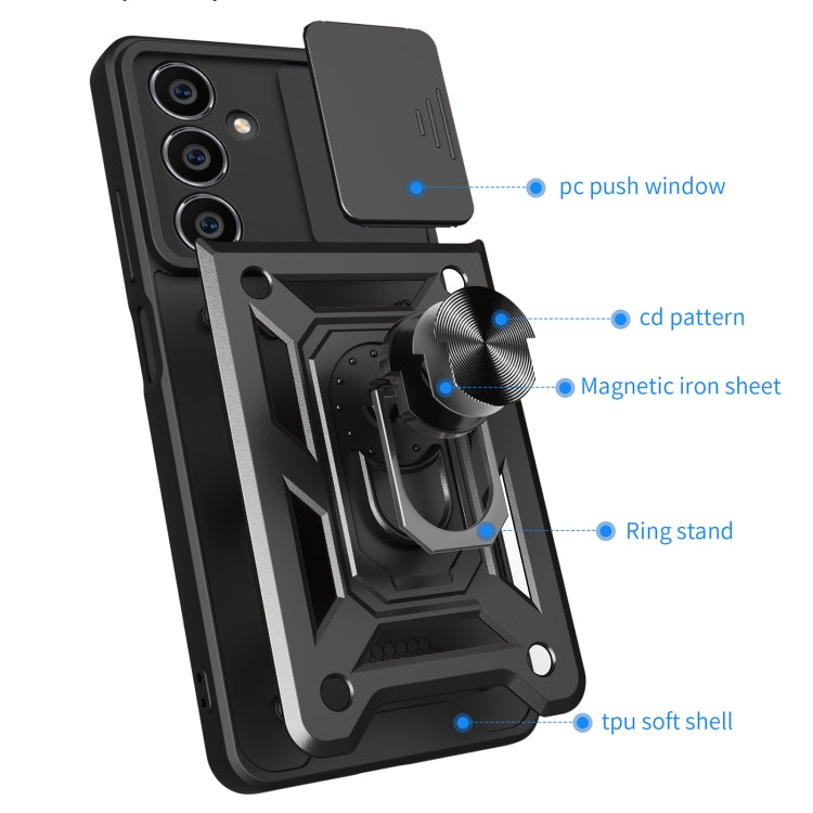 For Samsung Galaxy A05s Sliding Camera Cover Design TPU+PC Phone Case(Black) by buy2fix