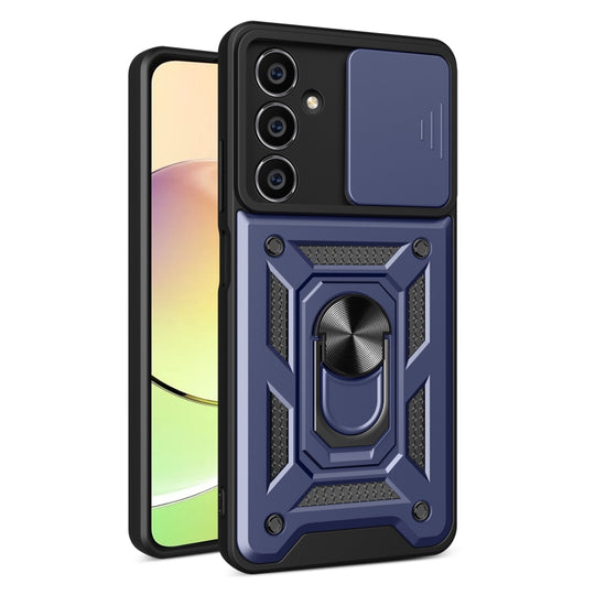 For Samsung Galaxy A05s Sliding Camera Cover Design TPU+PC Phone Case(Blue)