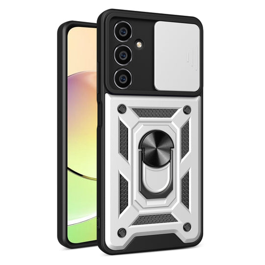 For Samsung Galaxy A05s Sliding Camera Cover Design TPU+PC Phone Case(Silver)