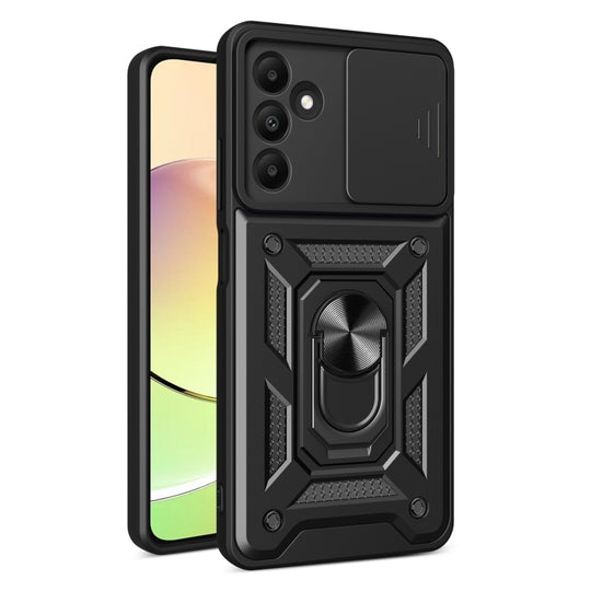 For Samsung Galaxy A15 Sliding Camera Cover Design TPU+PC Phone Case(Black)