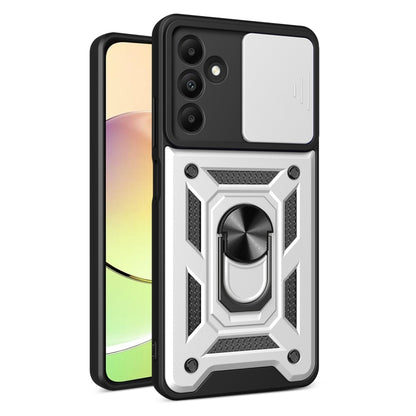 For Samsung Galaxy A15 Sliding Camera Cover Design TPU+PC Phone Case(Silver) by buy2fix