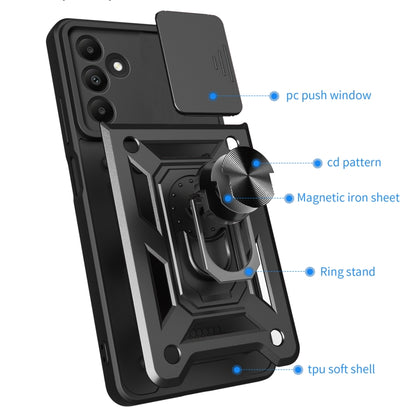 For Samsung Galaxy A15 Sliding Camera Cover Design TPU+PC Phone Case(Silver) by buy2fix