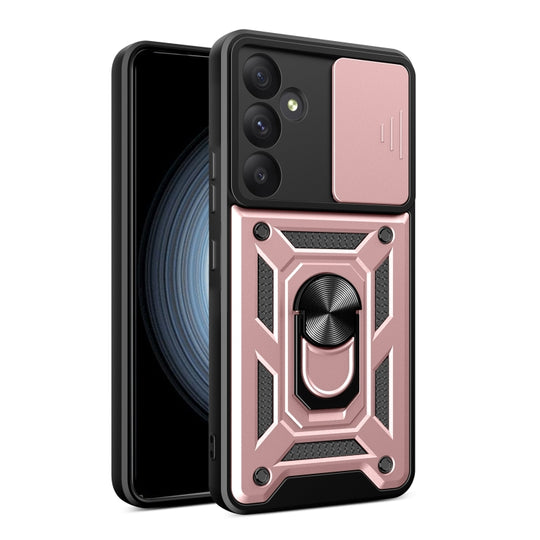 For Samsung Galaxy A35 5G Sliding Camera Cover Design TPU+PC Phone Case(Rose Gold)