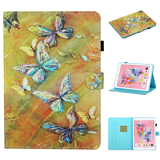 For iPad 9.7 (2018) Colored Drawing Stitching Horizontal Flip Leather Case with Holder & Card Slots & Sleep / Wake-up Function & Anti-skid strip(Butterfly) - iPad 9.7 (2018) & (2017) Cases by buy2fix | Online Shopping UK | buy2fix