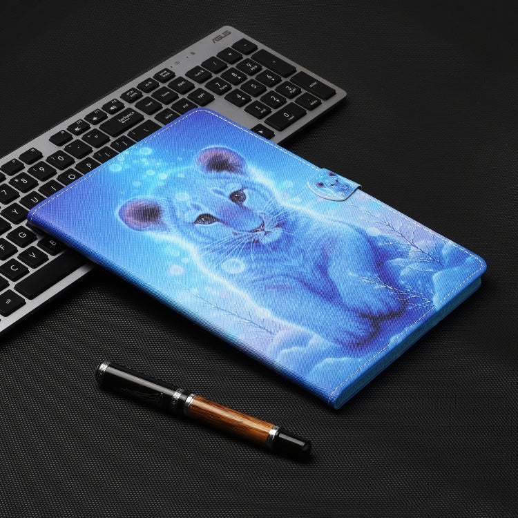 For iPad 9.7 (2018) Colored Drawing Stitching Horizontal Flip Leather Case with Holder & Card Slots & Sleep / Wake-up Function & Anti-skid strip(Little Tiger) - iPad 9.7 (2018) & (2017) Cases by buy2fix | Online Shopping UK | buy2fix