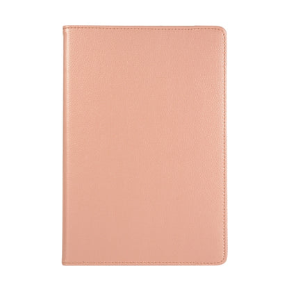 For Samsung Galaxy Tab S10 FE / S9 FE / S9 Litchi Texture 360 Degrees Rotation Holder Leather Tablet Case(Rose Gold) - Galaxy Tab S9 Cases by buy2fix | Online Shopping UK | buy2fix