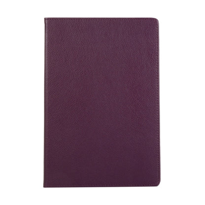 For Samsung Galaxy Tab S10 FE / S9 FE / S9 Litchi Texture 360 Degrees Rotation Holder Leather Tablet Case(Purple) - Galaxy Tab S9 Cases by buy2fix | Online Shopping UK | buy2fix