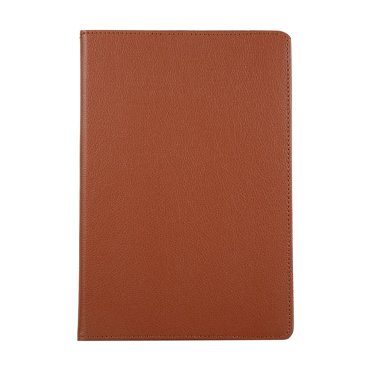For Samsung Galaxy Tab S9 Ultra Litchi Texture 360 Degrees Rotation Holder Leather Tablet Case(Brown) - Galaxy Tab S9 Ultra Cases by buy2fix | Online Shopping UK | buy2fix