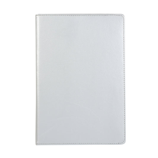For Samsung Galaxy Tab S9 Ultra Litchi Texture 360 Degrees Rotation Holder Leather Tablet Case(Silver) - Galaxy Tab S9 Ultra Cases by buy2fix | Online Shopping UK | buy2fix