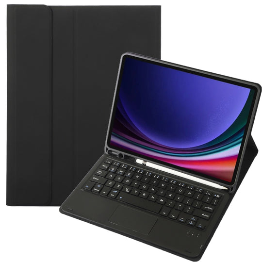 For Samsung Galaxy Tab S10 Lite / S10 FE / S9 FE A710B-A Candy Color TPU Touch Bluetooth Keyboard Leather Tablet Case with Pen Holder(Black)