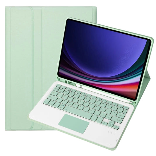 For Samsung Galaxy Tab S9 FE / 10 FE A710B-A Candy Color TPU Touch Bluetooth Keyboard Leather Tablet Case with Pen Holder(Light Green) - Samsung Keyboard by buy2fix | Online Shopping UK | buy2fix