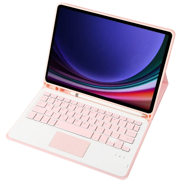 For Samsung Galaxy Tab S9 FE / 10 FE A710B-A Candy Color TPU Touch Bluetooth Keyboard Leather Tablet Case with Pen Holder(Pink) - Samsung Keyboard by buy2fix | Online Shopping UK | buy2fix