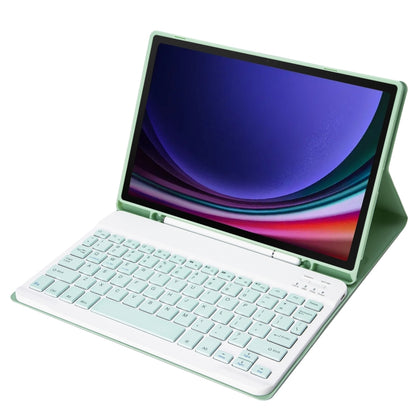 For Samsung Galaxy Tab S9 FE / S10 FE A710B Candy Color TPU Bluetooth Keyboard Leather Tablet Case with Pen Holder(Light Green) - Samsung Keyboard by buy2fix | Online Shopping UK | buy2fix