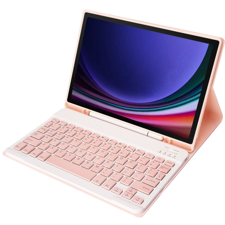 For Samsung Galaxy Tab S9 FE / S10 FE A710B Candy Color TPU Bluetooth Keyboard Leather Tablet Case with Pen Holder(Pink) - Samsung Keyboard by buy2fix | Online Shopping UK | buy2fix