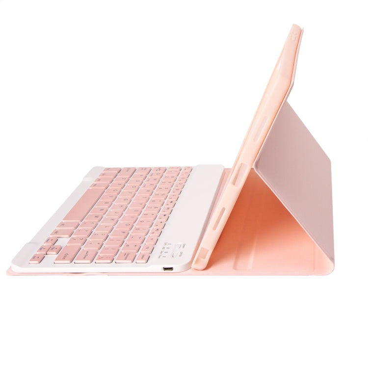 For Samsung Galaxy Tab S9 FE / S10 FE A710B Candy Color TPU Bluetooth Keyboard Leather Tablet Case with Pen Holder(Pink) - Samsung Keyboard by buy2fix | Online Shopping UK | buy2fix