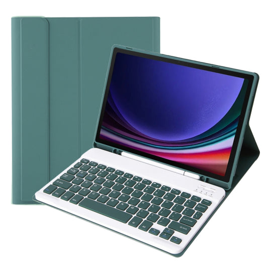 For Samsung Galaxy Tab S9 FE / S10 FE A710B Candy Color TPU Bluetooth Keyboard Leather Tablet Case with Pen Holder(Dark Green) - Samsung Keyboard by buy2fix | Online Shopping UK | buy2fix