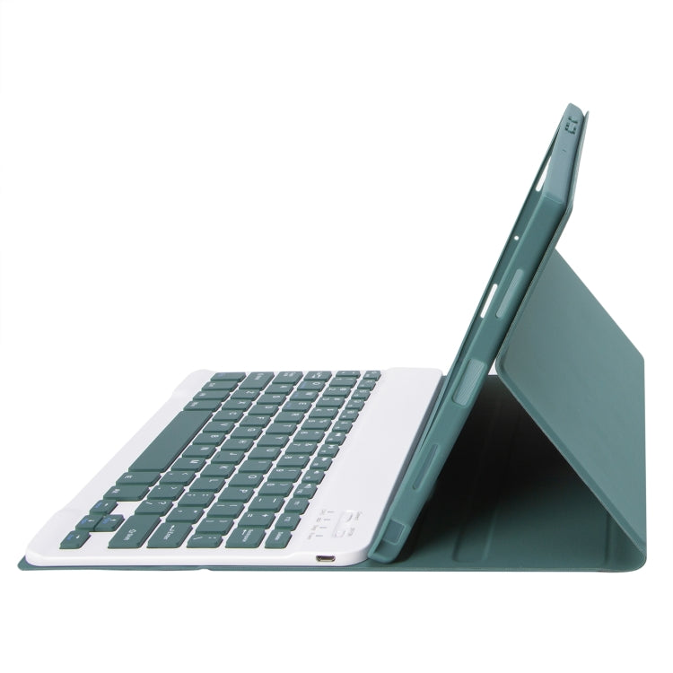 For Samsung Galaxy Tab S9 FE / S10 FE A710B Candy Color TPU Bluetooth Keyboard Leather Tablet Case with Pen Holder(Dark Green) - Samsung Keyboard by buy2fix | Online Shopping UK | buy2fix
