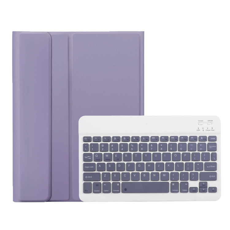 For Samsung Galaxy Tab S9 FE / S10 FE A710B Candy Color TPU Bluetooth Keyboard Leather Tablet Case with Pen Holder(Purple) - Samsung Keyboard by buy2fix | Online Shopping UK | buy2fix