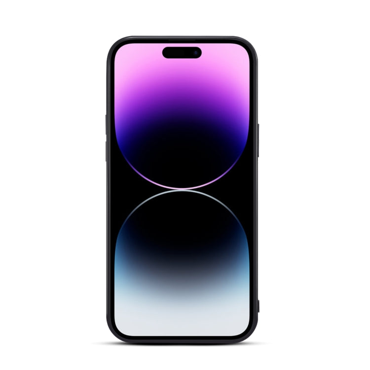 For iPhone 15 Pro Max Denior DV Elastic Card Slot PU Back Cover Phone Case(Blue) by Denior