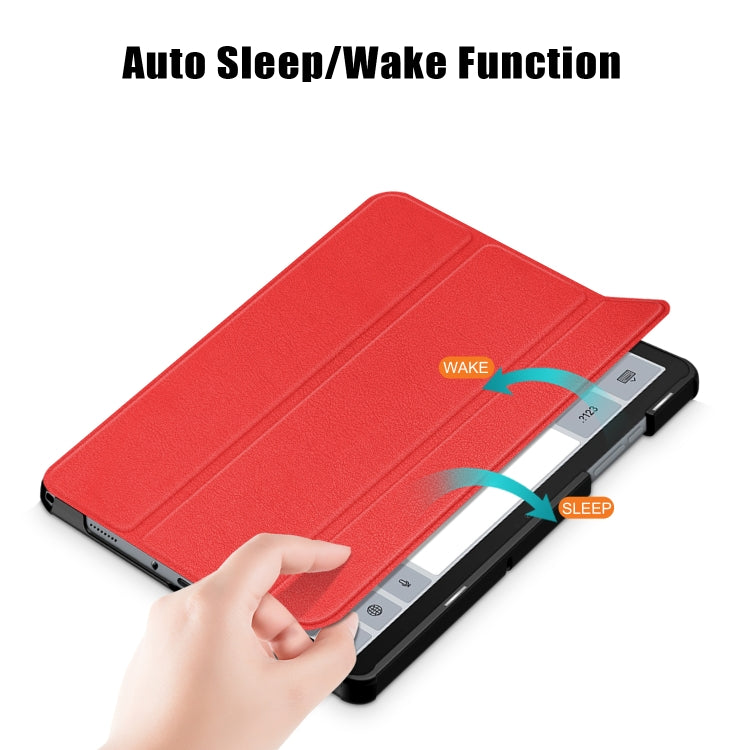 For Samsung Galaxy Tab A9 Plus 3-folding Leather Smart Tablet Case(Red) - Galaxy Tab A9 by buy2fix | Online Shopping UK | buy2fix