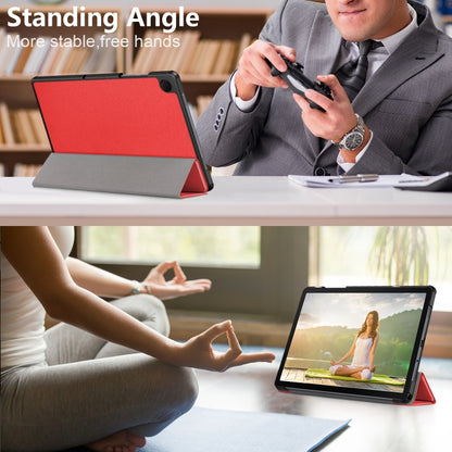 For Samsung Galaxy Tab A9 Plus 3-folding Leather Smart Tablet Case(Red) - Galaxy Tab A9 by buy2fix | Online Shopping UK | buy2fix