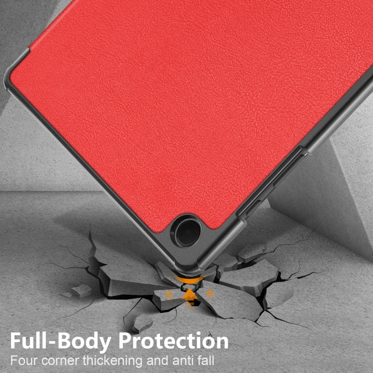 For Samsung Galaxy Tab A9 Plus 3-folding Leather Smart Tablet Case(Red) - Galaxy Tab A9 by buy2fix | Online Shopping UK | buy2fix