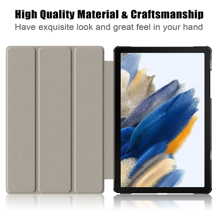 For Samsung Galaxy Tab A9 Plus 3-folding Leather Smart Tablet Case(Grey) - Galaxy Tab A9 by buy2fix | Online Shopping UK | buy2fix