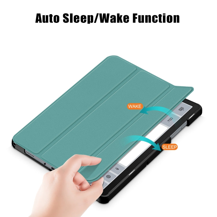 For Samsung Galaxy Tab A9 Plus 3-folding Leather Smart Tablet Case(Green) - Galaxy Tab A9 by buy2fix | Online Shopping UK | buy2fix