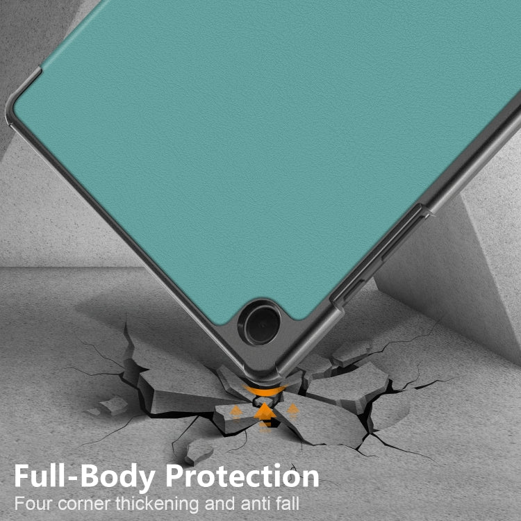 For Samsung Galaxy Tab A9 Plus 3-folding Leather Smart Tablet Case(Green) - Galaxy Tab A9 by buy2fix | Online Shopping UK | buy2fix
