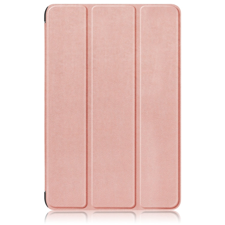For Samsung Galaxy Tab A9 Plus 3-folding Leather Smart Tablet Case(Rose Gold) - Galaxy Tab A9 by buy2fix | Online Shopping UK | buy2fix