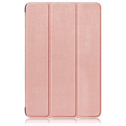 For Samsung Galaxy Tab A9 Plus 3-folding Leather Smart Tablet Case(Rose Gold) - Galaxy Tab A9 by buy2fix | Online Shopping UK | buy2fix