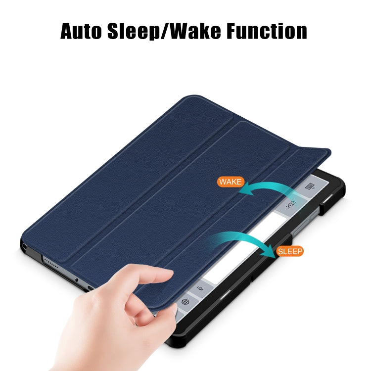 For Samsung Galaxy Tab A9 Plus 3-folding Leather Smart Tablet Case(Dark Blue) - Galaxy Tab A9 by buy2fix | Online Shopping UK | buy2fix