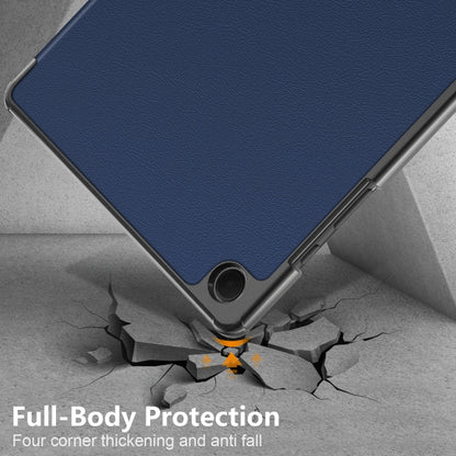For Samsung Galaxy Tab A9 Plus 3-folding Leather Smart Tablet Case(Dark Blue) - Galaxy Tab A9 by buy2fix | Online Shopping UK | buy2fix