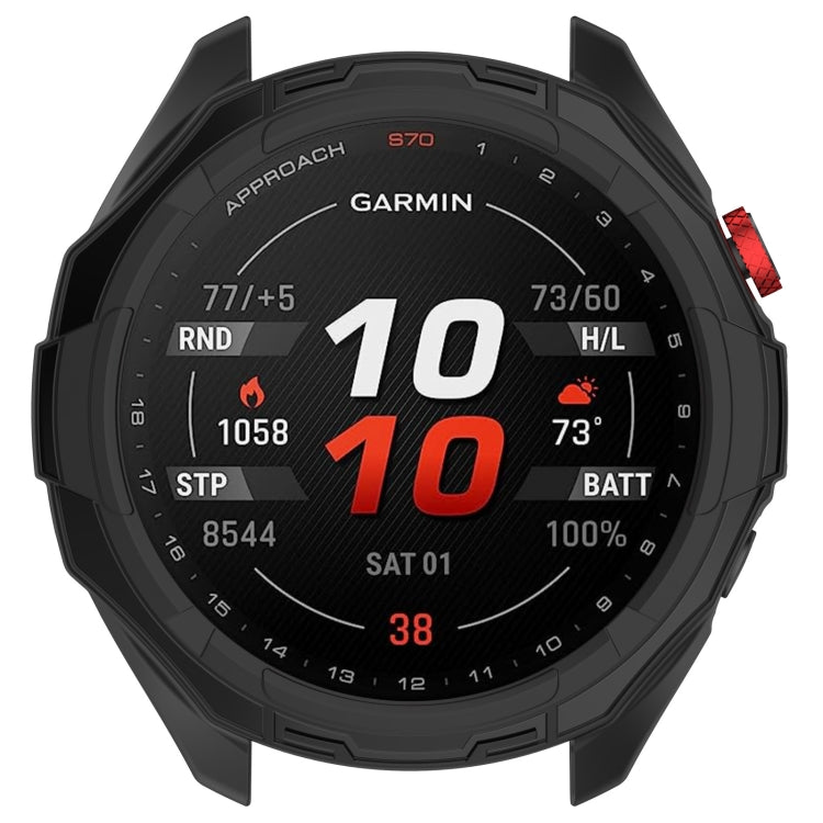 For Garmin Approach S70 47mm Armor Hollow Watch Protective Case(Black) - Watch Cases by buy2fix | Online Shopping UK | buy2fix