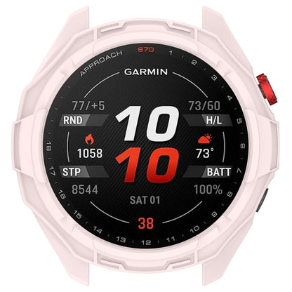 For Garmin Approach S70 47mm Armor Hollow Watch Protective Case(Light Pink) - Watch Cases by buy2fix | Online Shopping UK | buy2fix