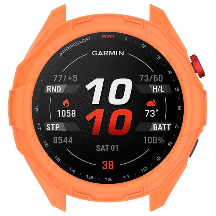 For Garmin Approach S70 42mm Armor Hollow Watch Protective Case(Orange) - Watch Cases by buy2fix | Online Shopping UK | buy2fix