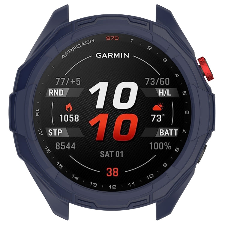 For Garmin Approach S70 42mm Armor Hollow Watch Protective Case(Midnight Blue) - Watch Cases by buy2fix | Online Shopping UK | buy2fix