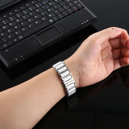 For Apple Watch Ultra 49mm&Watch Ultra 2 49mm / Series 9&8&7 45mm / SE 3&SE 2&6&SE&5&4 44mm / 3&2&1 42mm Ceramic Steel Watch Band (White Gold) by buy2fix