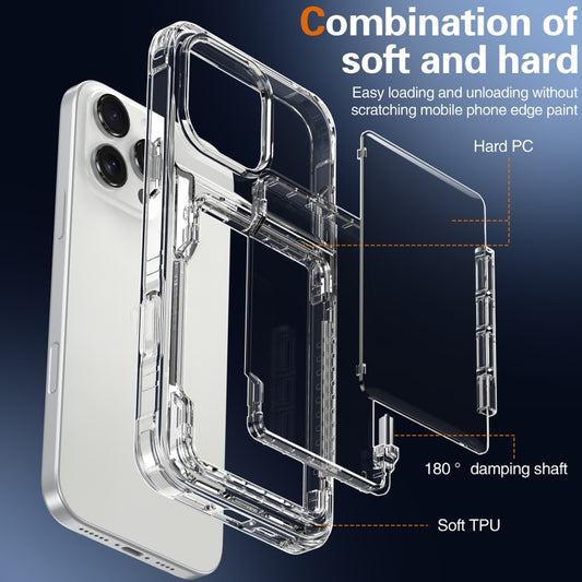 For iPhone 16 Pro Max Crystal Clear Flip Card Slot Phone Case(Transparent) by buy2fix