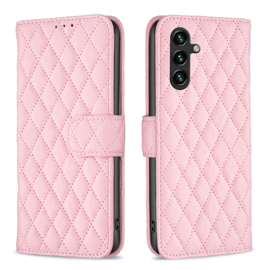For Samsung Galaxy A05s Diamond Lattice Wallet Flip Leather Phone Case(Pink)