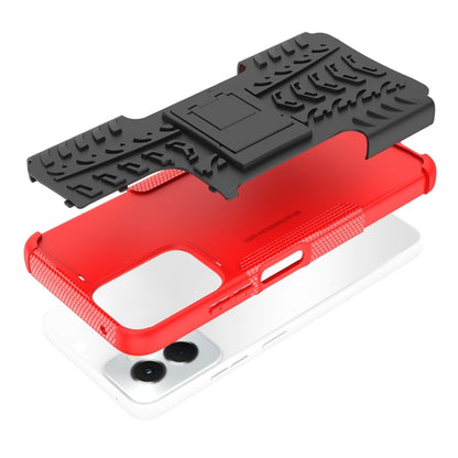 For Motorola Moto G Power 5G 2024 Tire Texture TPU + PC Phone Case with Holder(Red) by buy2fix