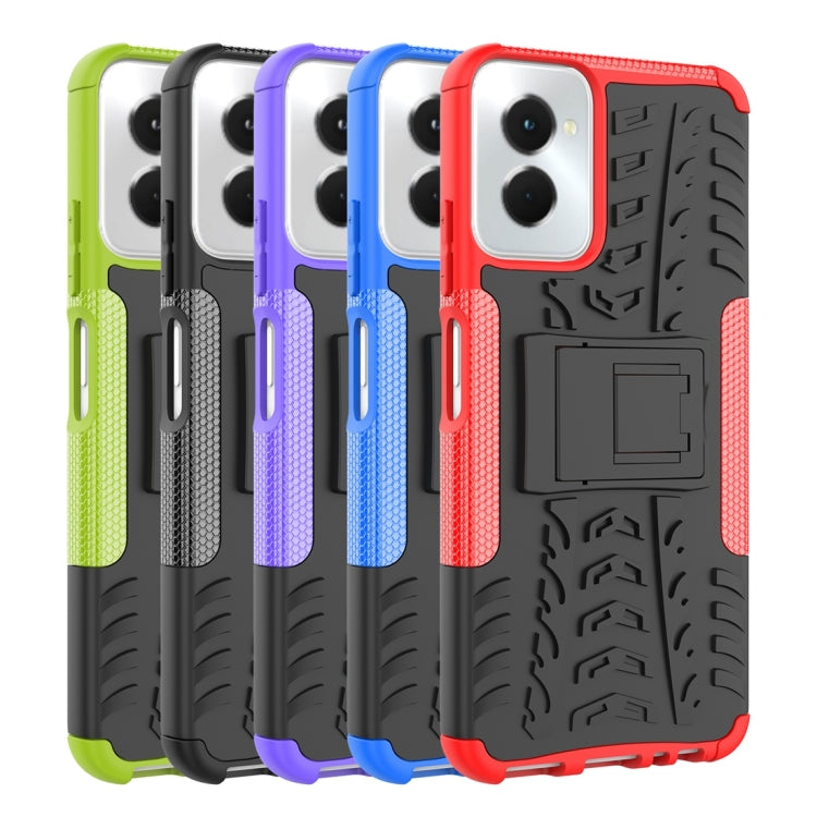 For Motorola Moto G Power 5G 2024 Tire Texture TPU + PC Phone Case with Holder(Red) by buy2fix