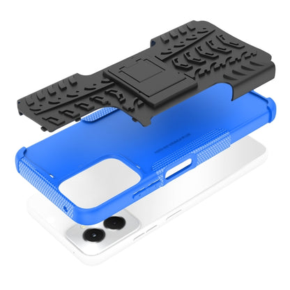 For Motorola Moto G Power 5G 2024 Tire Texture TPU + PC Phone Case with Holder(Blue) by buy2fix