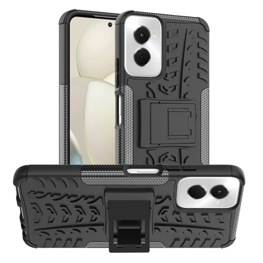 For Motorola Moto G Power 5G 2024 Tire Texture TPU + PC Phone Case with Holder(Black) by buy2fix