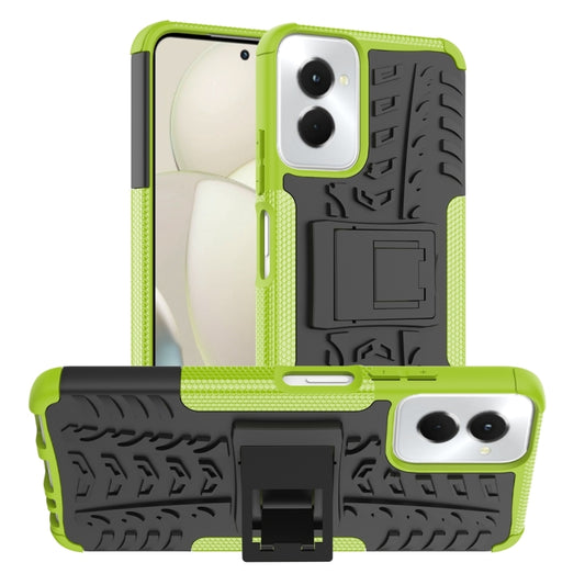 For Motorola Moto G Power 5G 2024 Tire Texture TPU + PC Phone Case with Holder(Green) by buy2fix