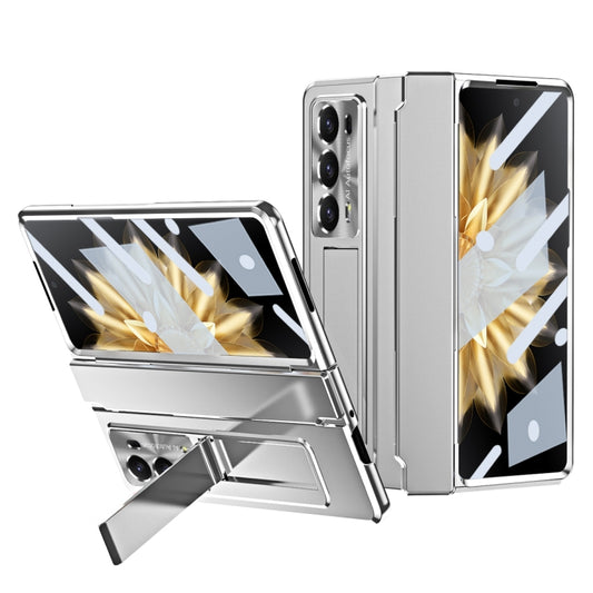 For Honor Magic V2 Integrated Folding Phone Case with Hinge(Silver) - Honor Cases by buy2fix | Online Shopping UK | buy2fix