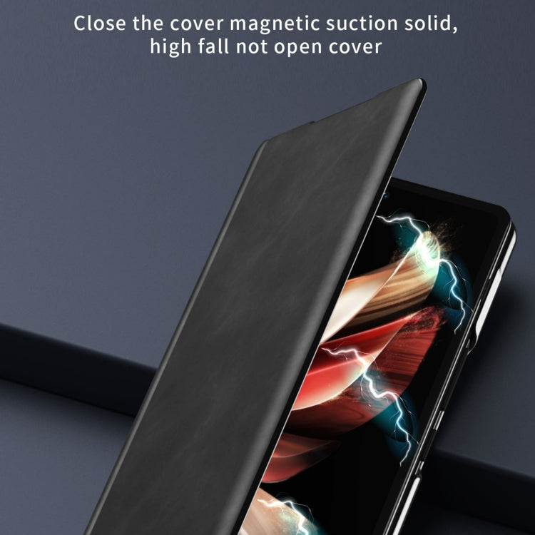 For Honor Magic V2 Celebrity Series Napa Texture Shockproof Phone Leather Case(Wine Red) - Honor Cases by buy2fix | Online Shopping UK | buy2fix