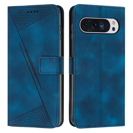 For Google Pixel 10 / 10 Pro Dream Triangle Leather Phone Case with Lanyard(Blue) - Google Cases by buy2fix | Online Shopping UK | buy2fix