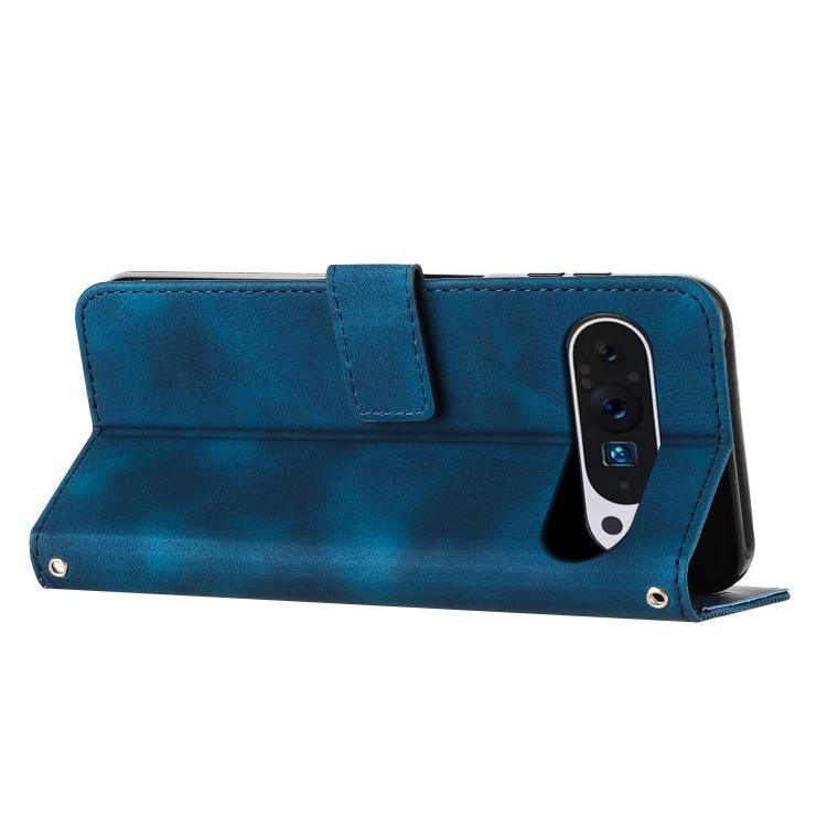 For Google Pixel 10 / 10 Pro Dream Triangle Leather Phone Case with Lanyard(Blue) - Google Cases by buy2fix | Online Shopping UK | buy2fix
